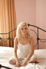 Olga Dreaming In White On Soft Morning Sheets Preview picture 1