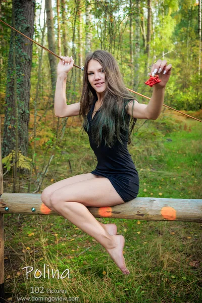 Polina Ella Naked in the Forest Sunlight Photo Cover